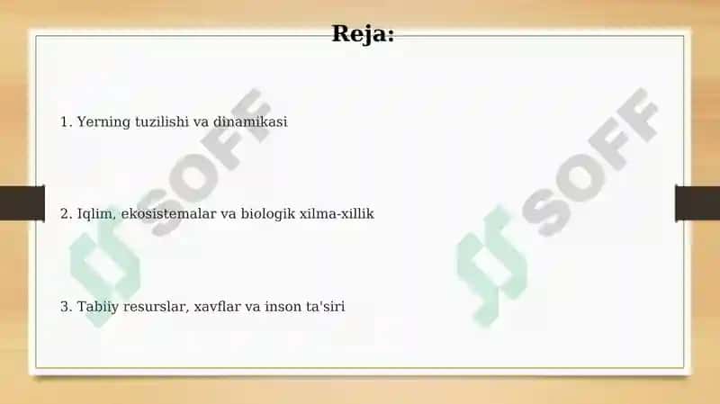 Yer va uning tabiiy xususiyatlari 2