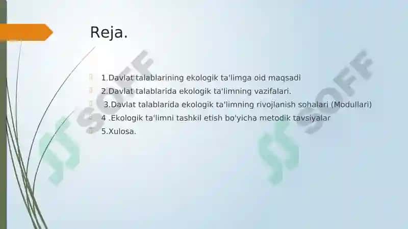 Ekologik ta'lim berish davlat standartlari. 2