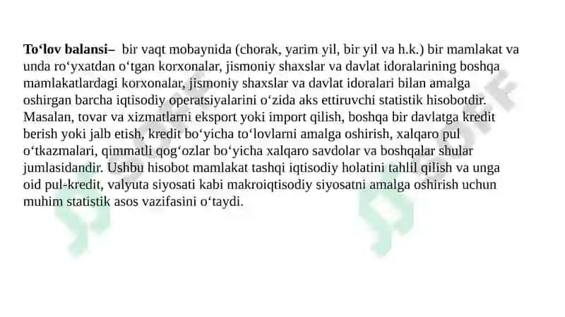 Oʻzbekiston Respublikasi to'lov balansi 2