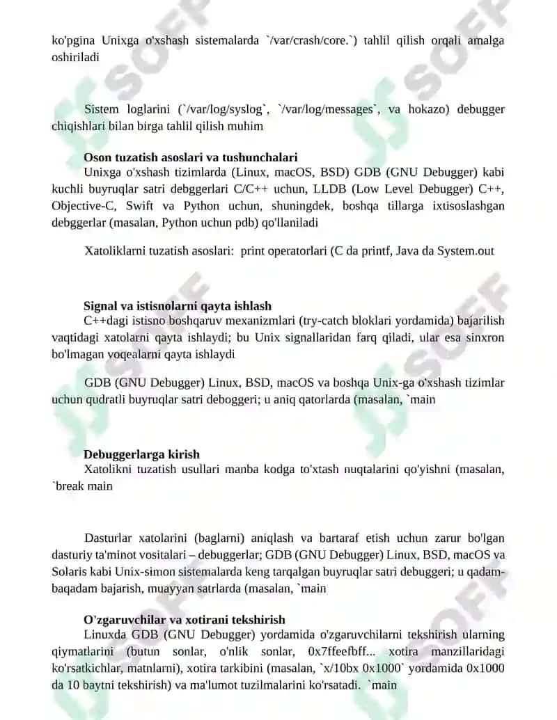 UNIX va Linux debuggerlari 2