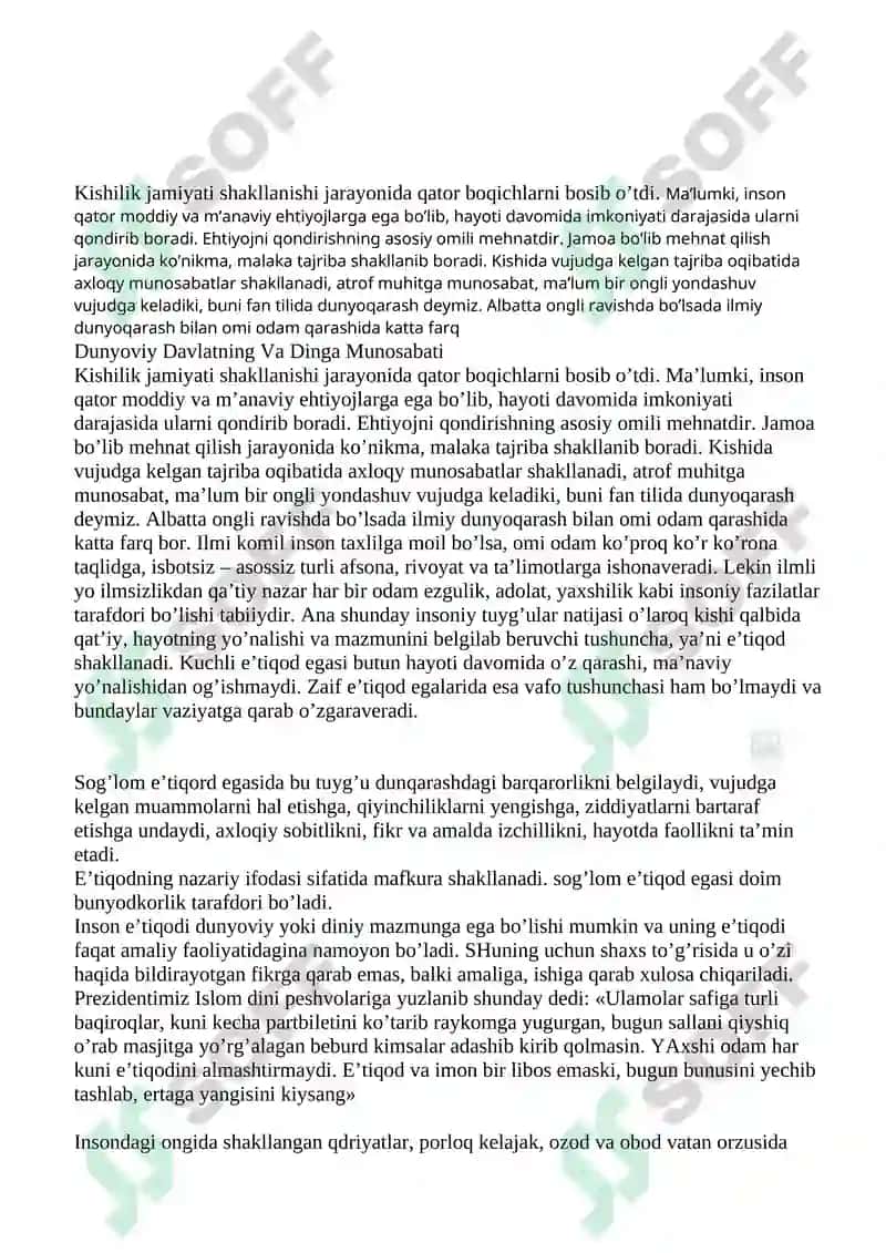 Dunyoviylik dahriylik emas 2