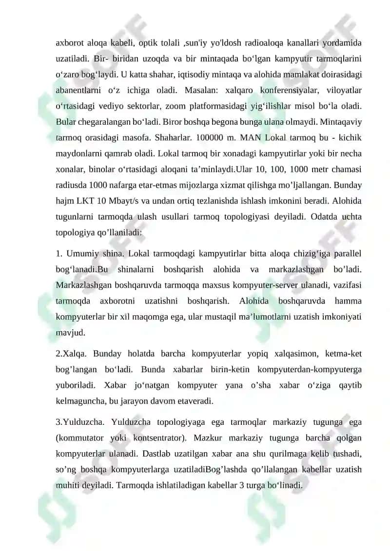 Kompyuter tarmoqlarining standart texnologiyalari 2