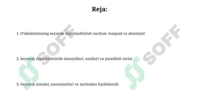 O'zbekiston seysmik rayonlashtirish xaritasi 2