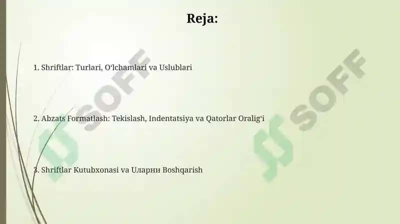 Shriftlar va Ularning Xususiyatlari 2