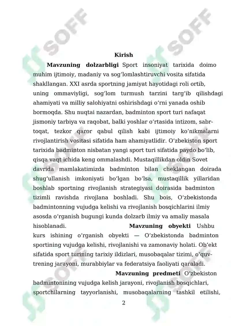 Badmintonning jahonda shakllanishi va taraqqiyoti 2