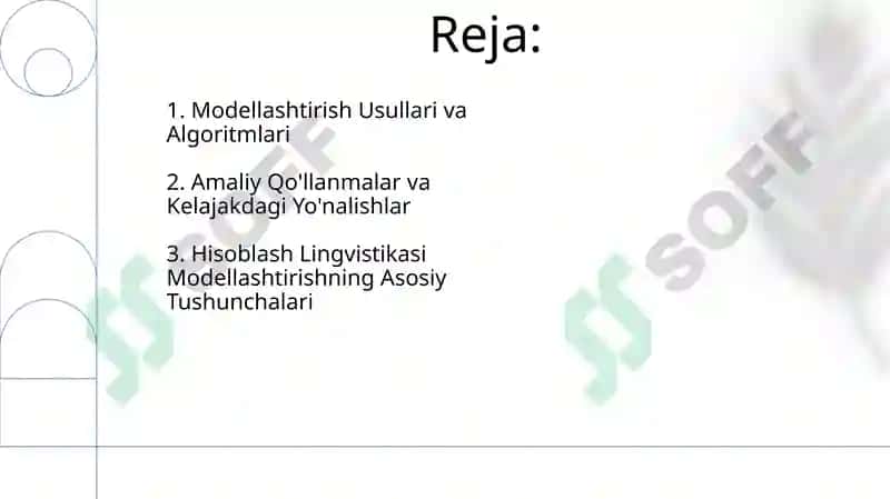 Modellashtirish Usullari va Algoritmlari 2