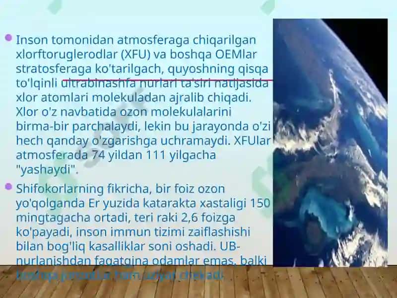 Ozon qatlami muammolari 2