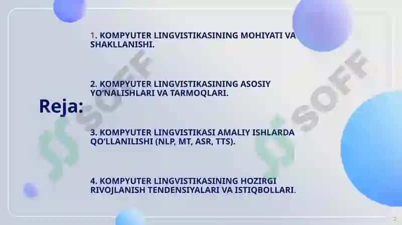 Kompyuterlingvistikasi tarmoqlari 2