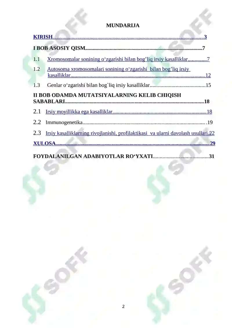 XROMOSOMA KASALLIKLARI 2
