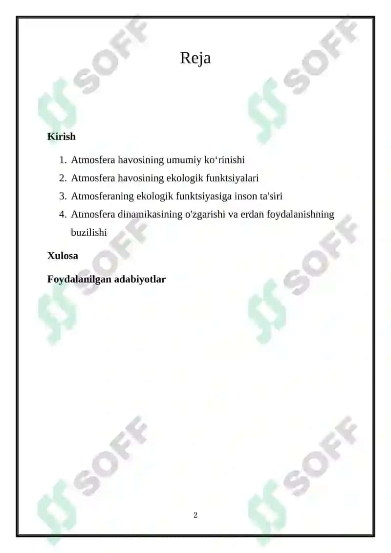 ATMOSFERA HAVOSINING EKOLOGIK FUNKSIYASI 2