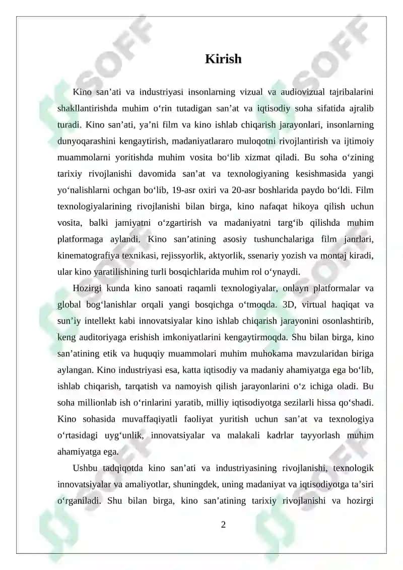 KINO SANʼATI VA INDUSTRES SIFATIDA 2