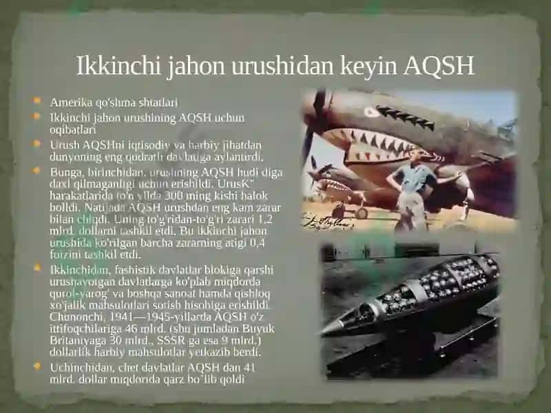 Ikkinchi jahon urishidan keyin AQSh 2