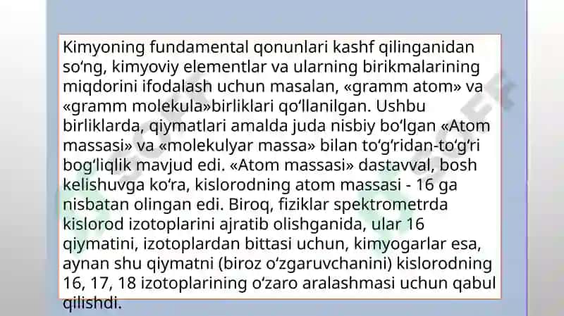 Atom Massasi va Molekular Massasi 2