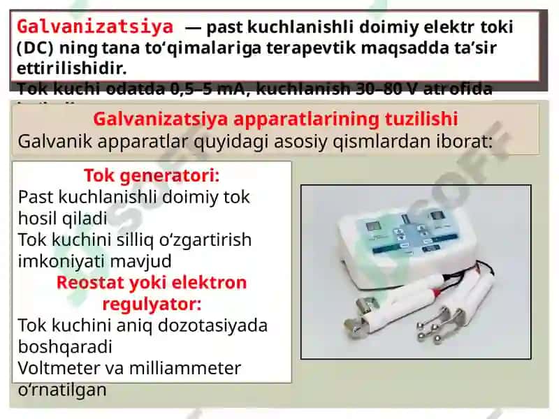Galvanizatsiya va elektroforez uchun apparatlar 2