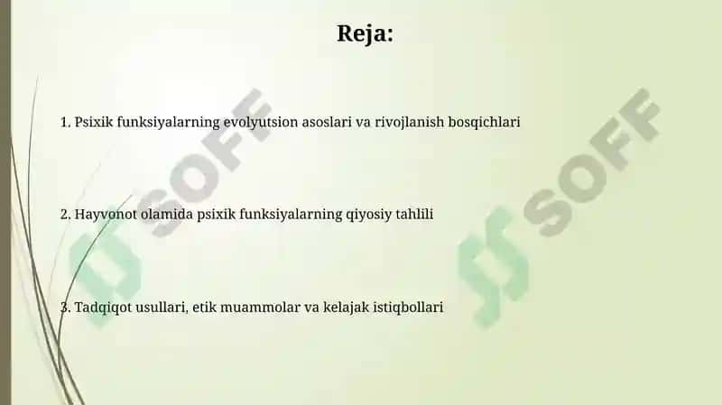Psixik funksiyalar evolyutsiyasi 2
