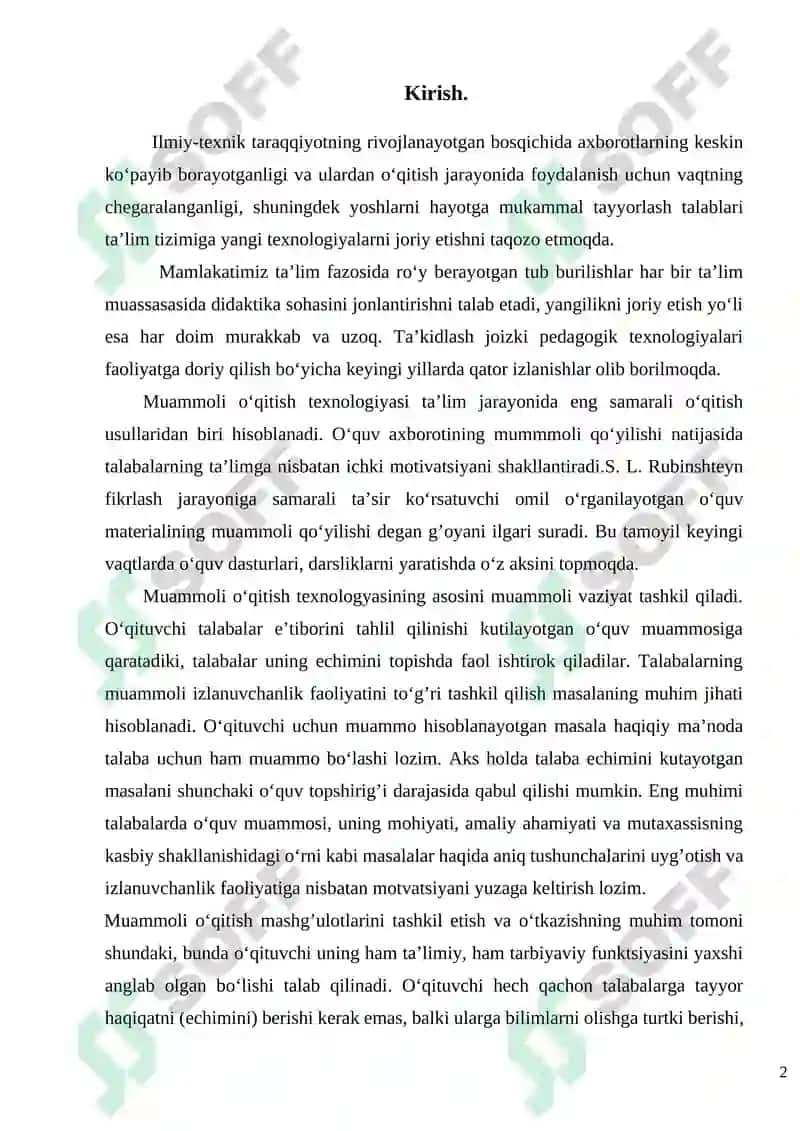 Muammоli o‘qitish tехnоlоgiyasi 2