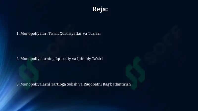 Monopoliyalar: Ta'rif va xususiyatlar 2