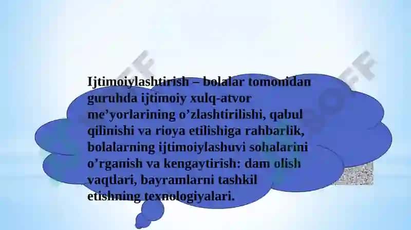 Ijtimoiylashtirish – bolalar tomonidan guruhda 2