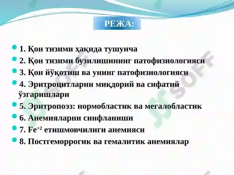 Қон Тизимининг Патофизиологияси 2