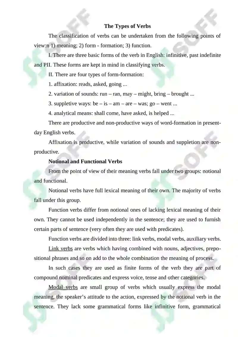 Verb as a Part of Speech in Modern English 2