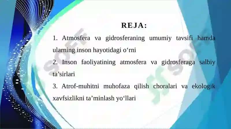 Insonning Atmosfera va Gidrosferaga tasiri 2