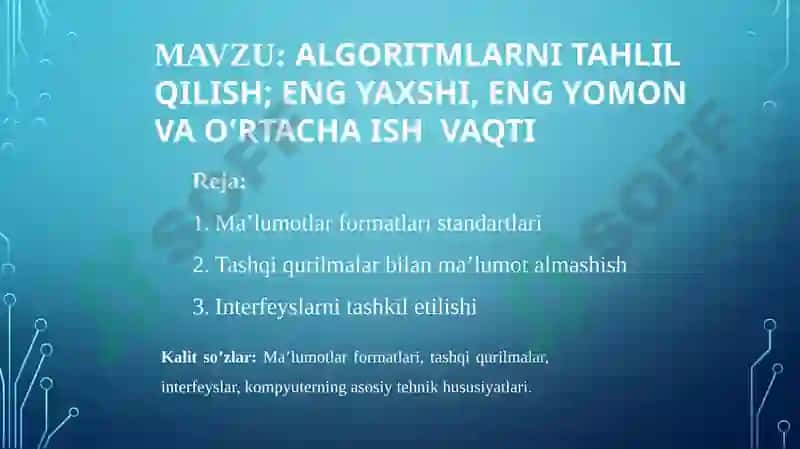 Algoritmlarni tahlil qilish 2