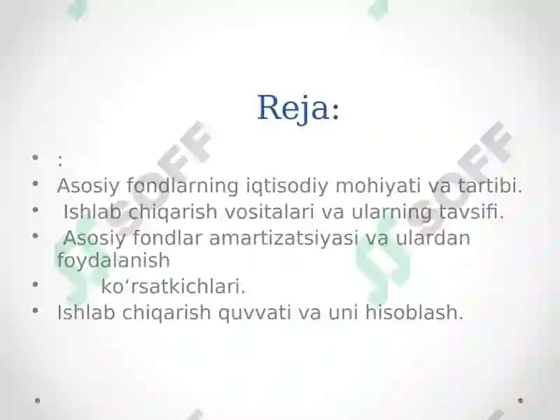 Korxonaning asosiy fondlari va ishlab chiqarish quvvati 2