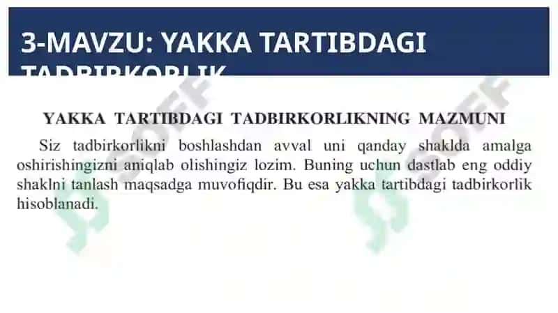 YAKKA TARTIBDAGI TADBIRKORLIK 2