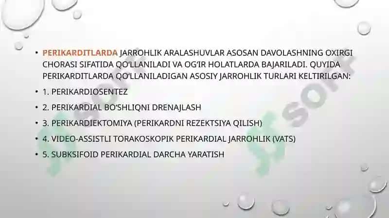 Perikarditlarda operatsiyalar 2