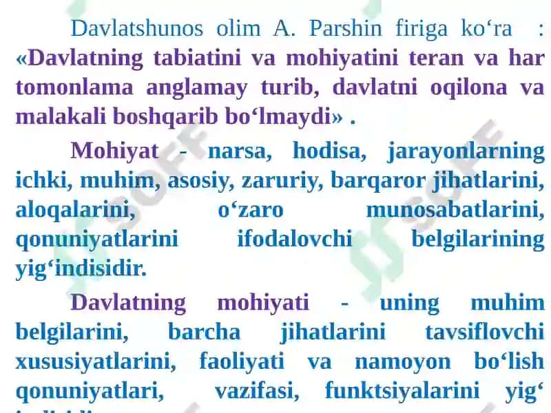Davlat Haqida Umumiy Ta'limot 2