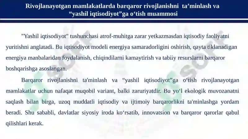 "Yashiliqtisodiyot" tushunchasi 2
