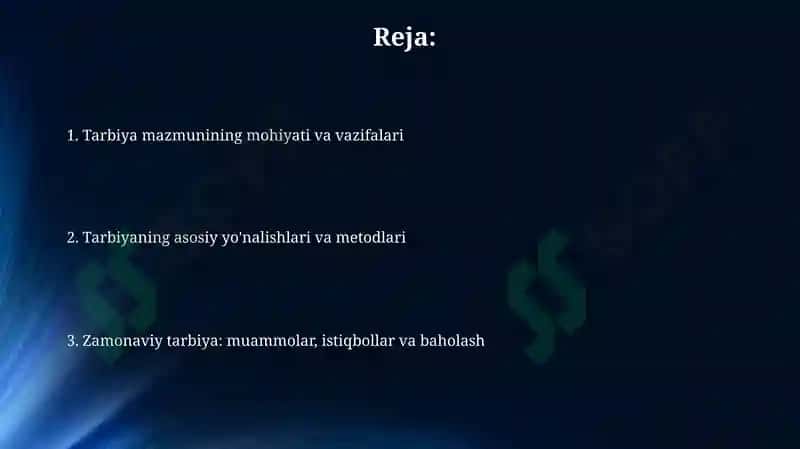 Pedagogik jarayonda tarbiyaning mazmuni 2