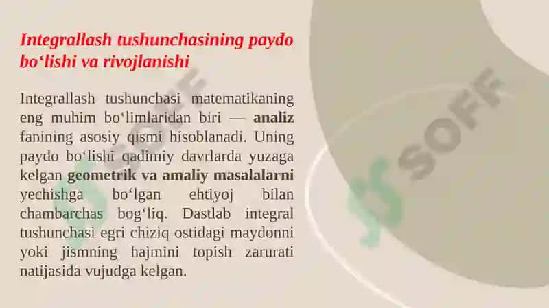Integrallanuvchi funksiyalar sinfi 2
