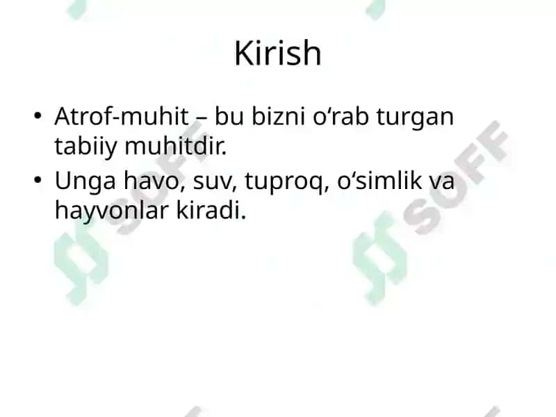 Atrof-muhitni qadrlash kerak 2