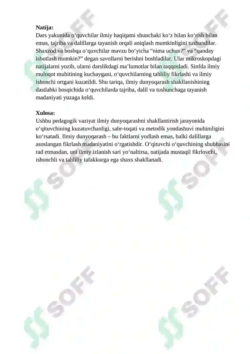 PEDAGOGIK VAZIYAT: O‘QUVCHILARDA ILMIY DUNYOQARASHNI SHAKLLANTIRISH 2