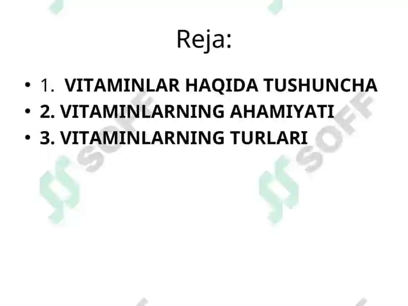 Vitaminlar haqida tushuncha 2