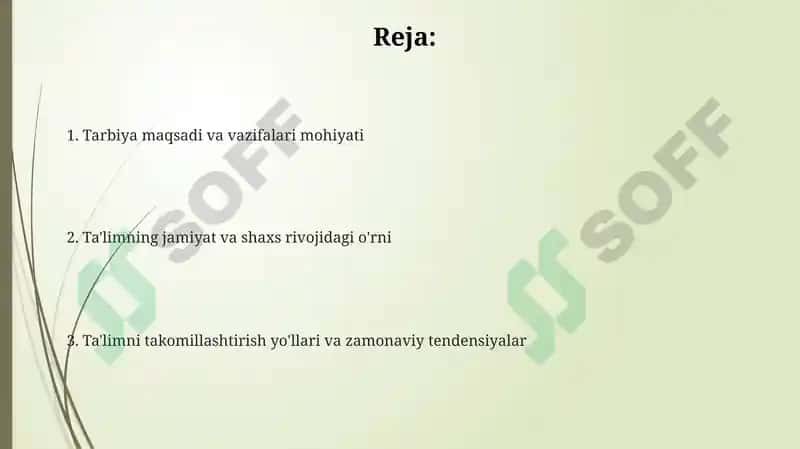 Tarbiyaning maqsad va vazifalari 2