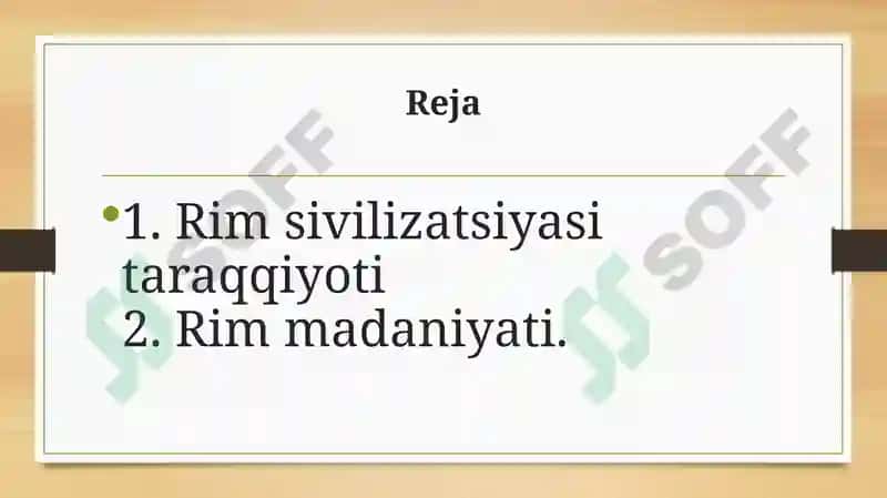 Qadimgi Rim sivilizatsiyasi 2