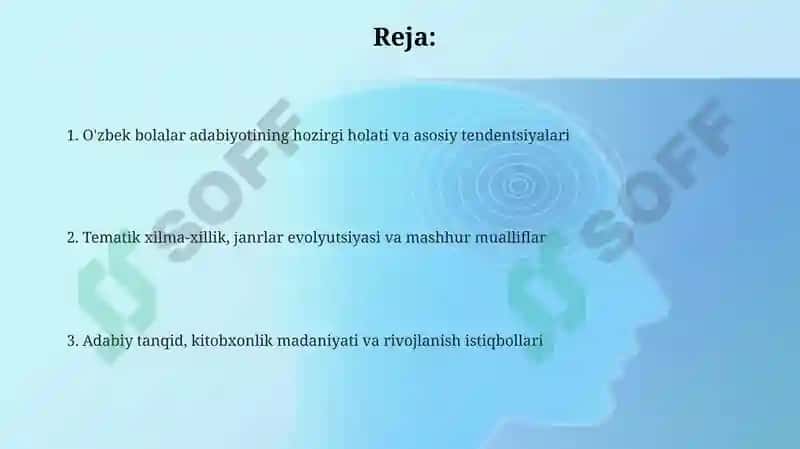 Hozirgi o'zbek bolalar adabiyoti 2