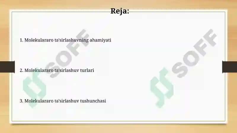 Molekulararo ta'sir va uning xillari 2