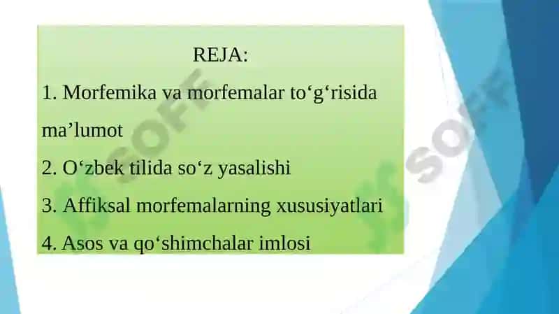 O‘zbektilida asos va qo‘shimchalar imlosi 2