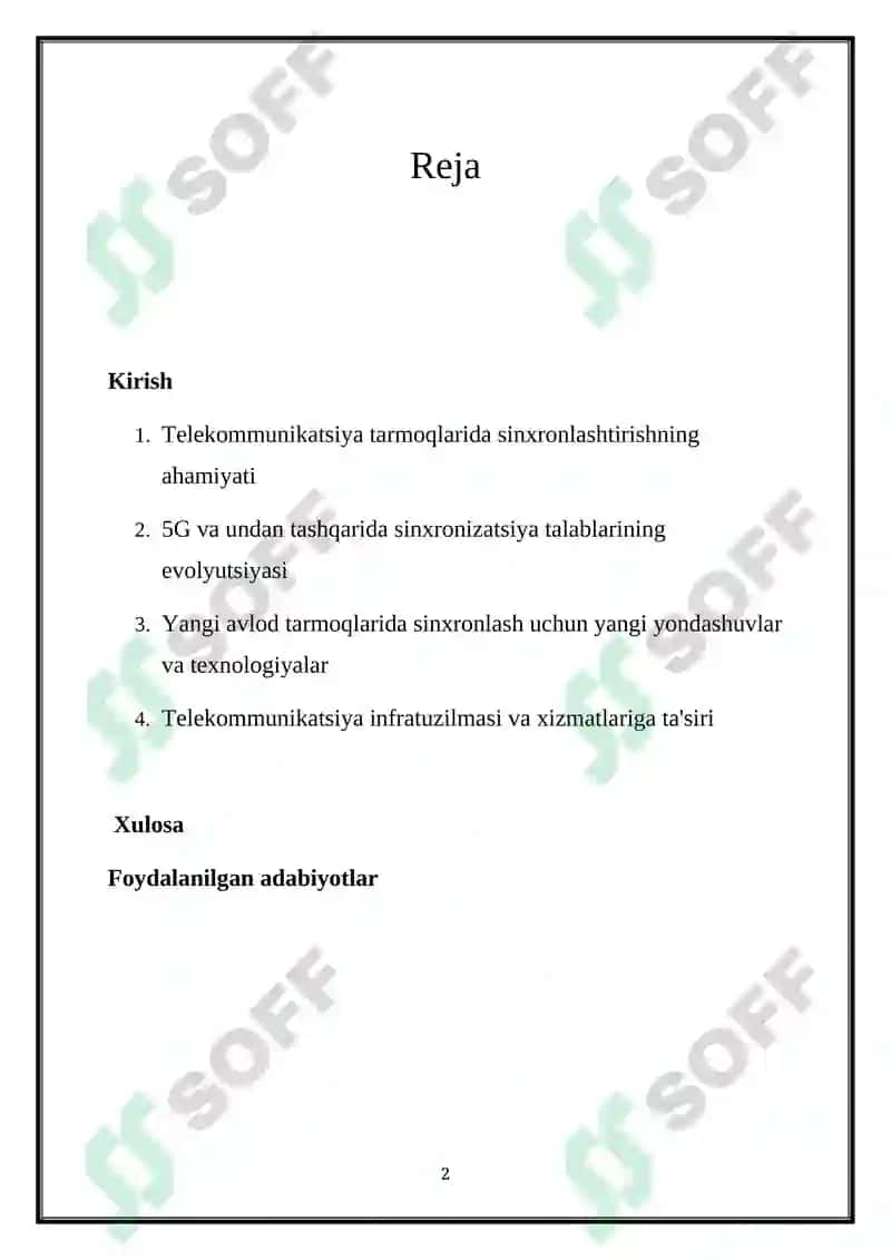 TELEKOMMUNIKATSIYA ALOQA TARMOQLARIDA SINXRONIZATSIYA 2