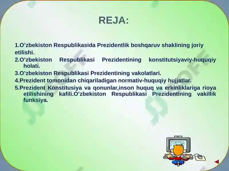 Prezidentlik institutining joriyetilishi 2