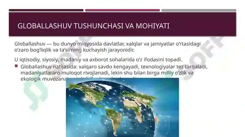 Globallashuv tushunchasi va mohiyati 2