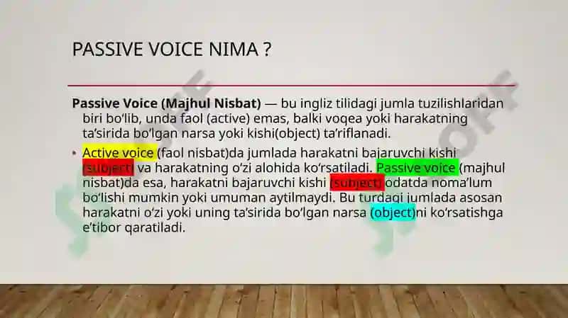 Passive voice 2