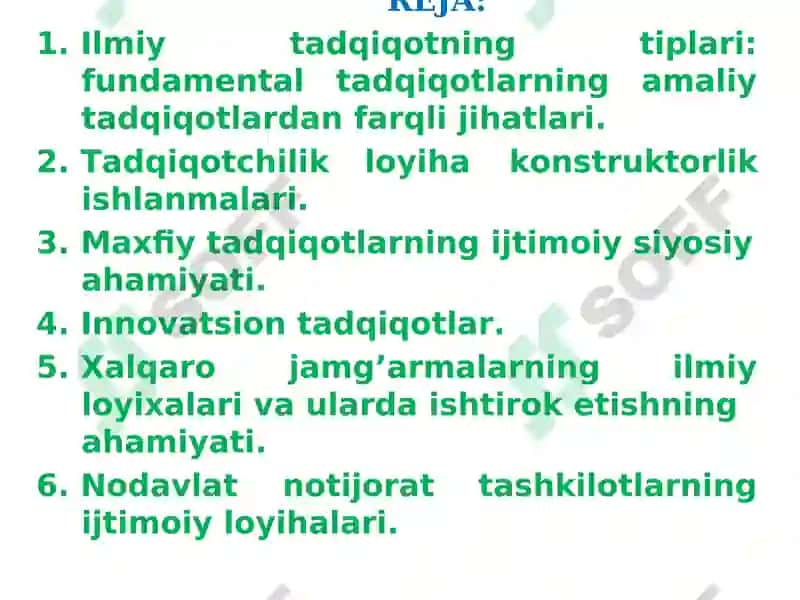 Ilmiy tadqiqotning tiplari 2