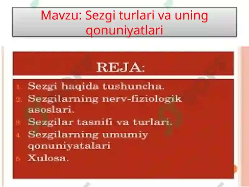 Sezgi turlari va uning qonuniyatlari 2