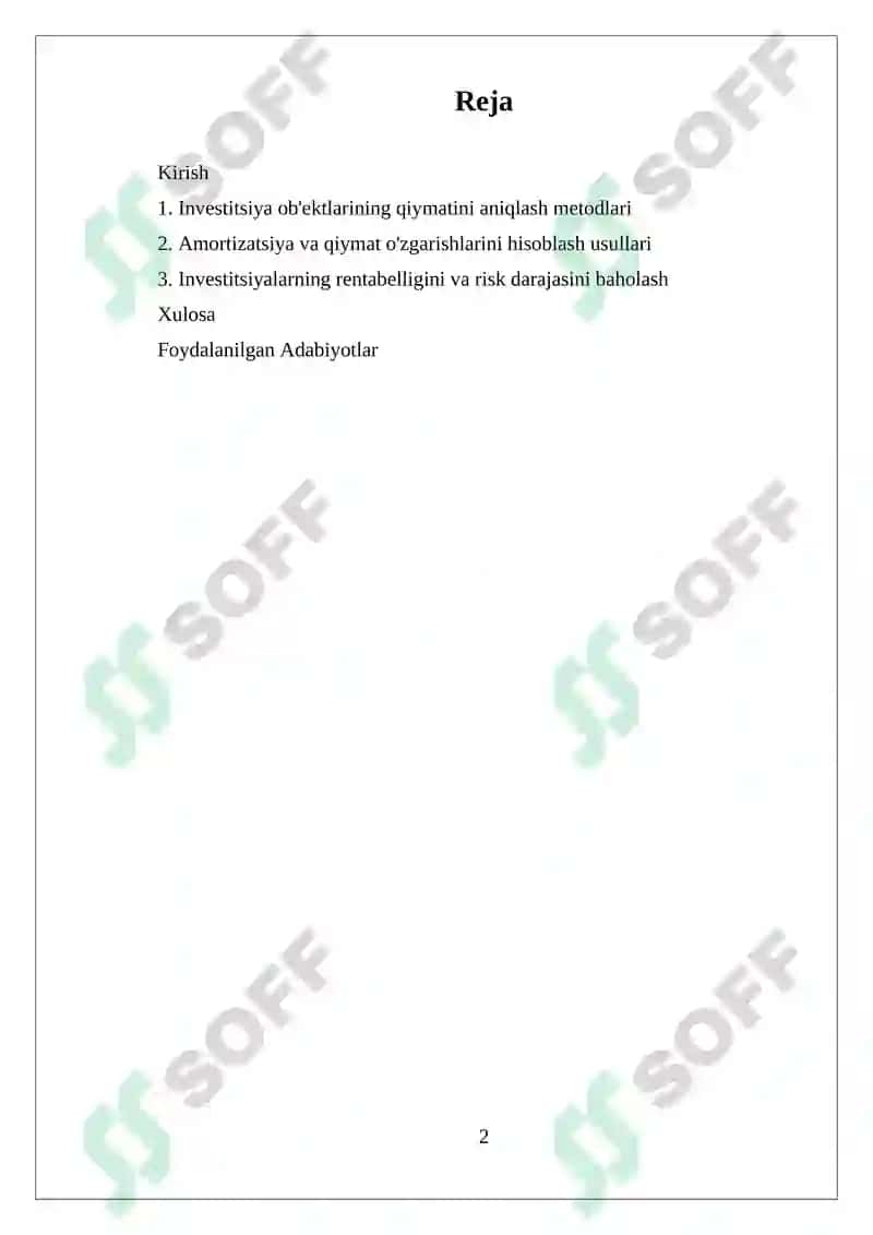Investitsiyalar Hisobi 2