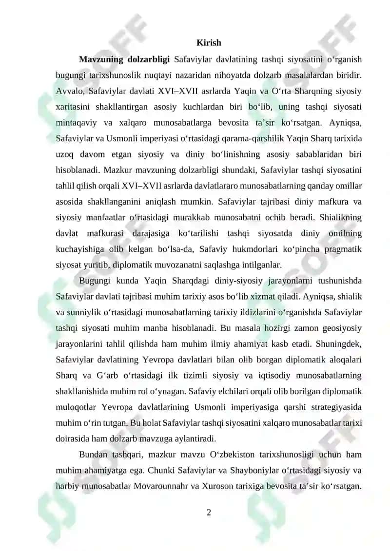 Safaviylar Davlatining Tashqi Siyosati 2