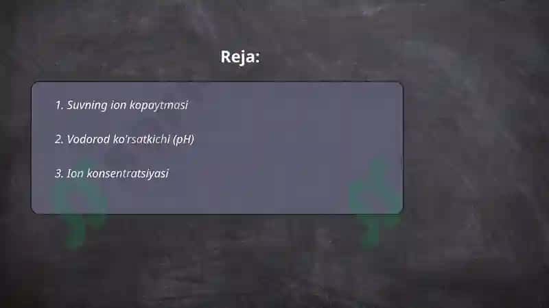 Suvning ion kopaytmasi 2